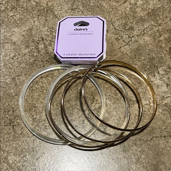 Claire's Gold and Silver Bangle Set - Picture 1 of 2